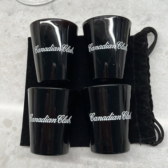Canadian club bowling pin and ball shot glasses set up for black glass. - Picture 2 of 2
